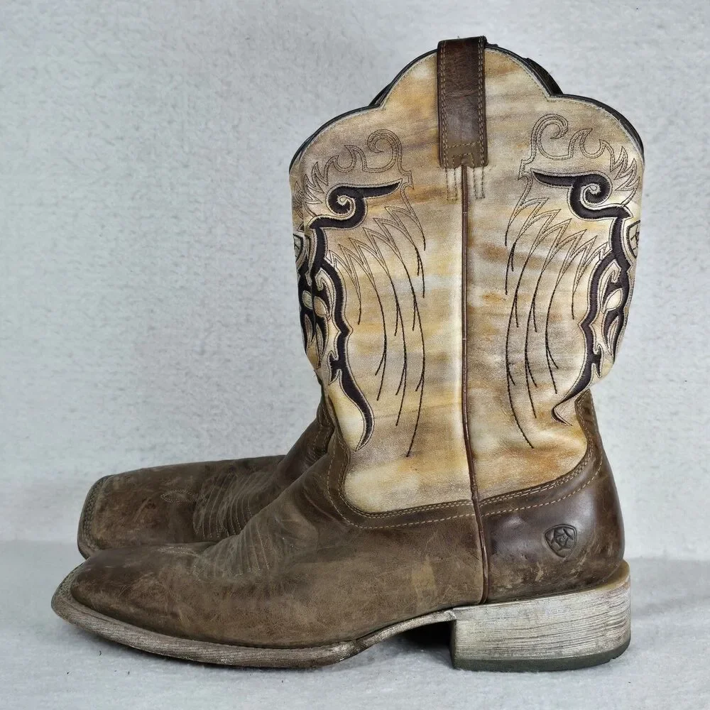 Ariat Distressed Mesteno Dust Devil Tan Marble Western Boots Men's 14D